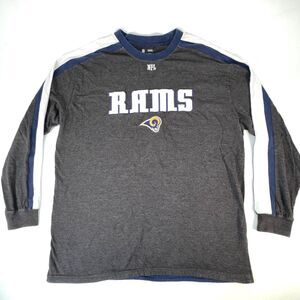NFL St. Louis Rams Football Long Sleeve Shirt Embroidered Logo Men Size 2XL